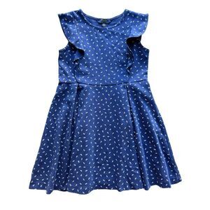 Polo Ralph Lauren Girls Geometric Print Ruffled Ponte Dress Size L/12-14